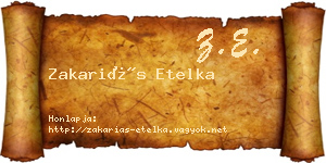 Zakariás Etelka névjegykártya