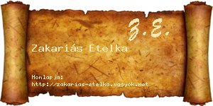 Zakariás Etelka névjegykártya